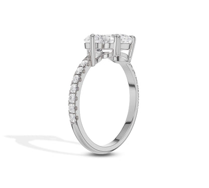 toi et moi engagement ring lab grown