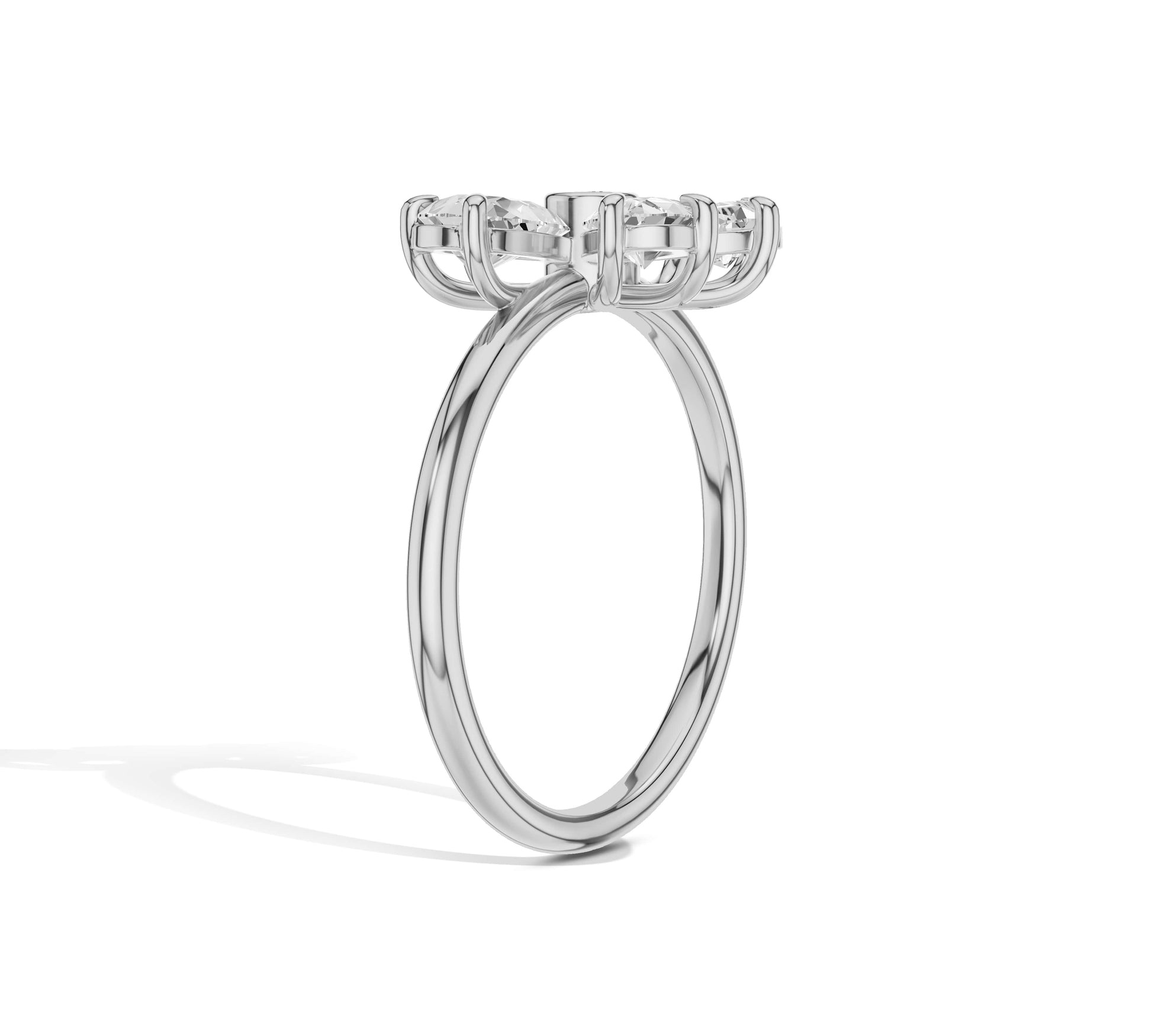 Petal motif diamond ring for women