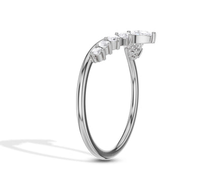 Round lab grown diamond crown ring
