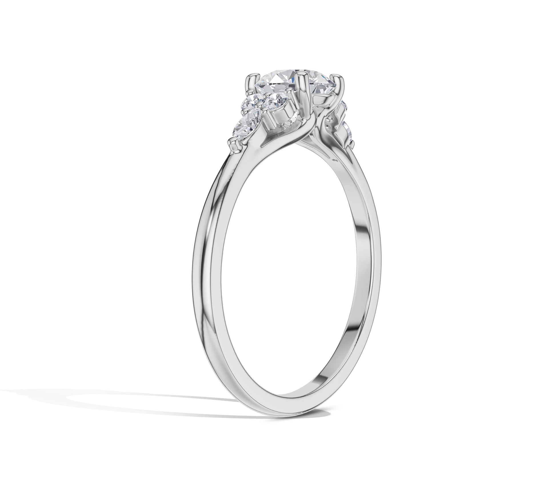 Classic engagement ring with floral diamond design