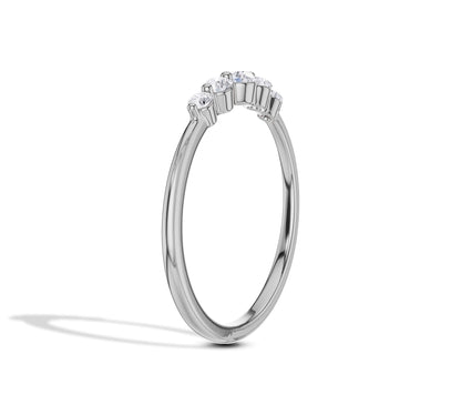 Classic five stone engagement band in rose gold with brilliance
