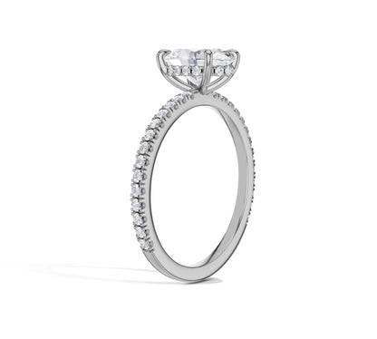 Floating Hidden Halo Solitaire Engagement Ring