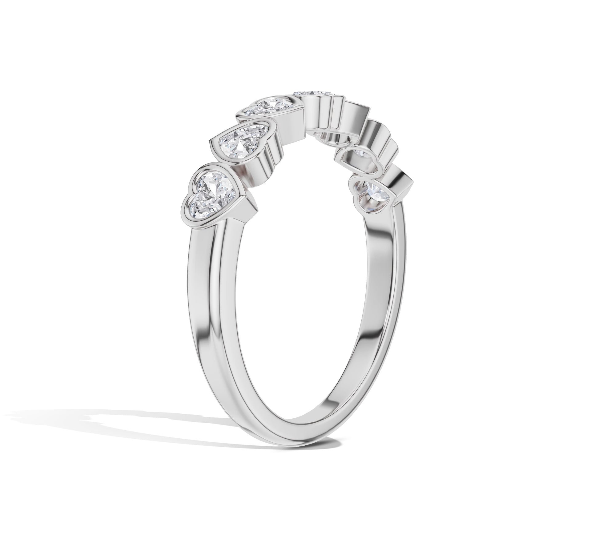 eternity ring shaped​ with heart diamond