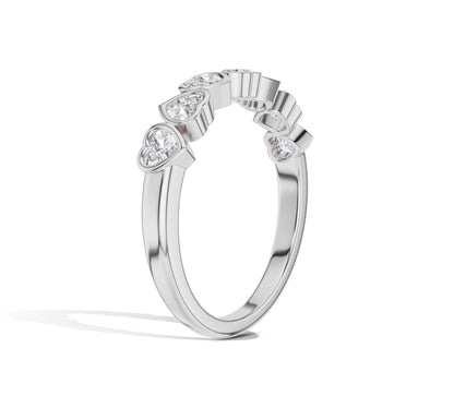 eternity ring shaped​ with heart diamond