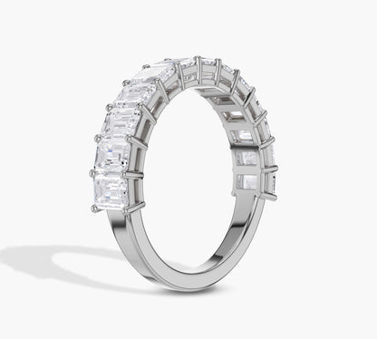 Modern diamond band in white gold