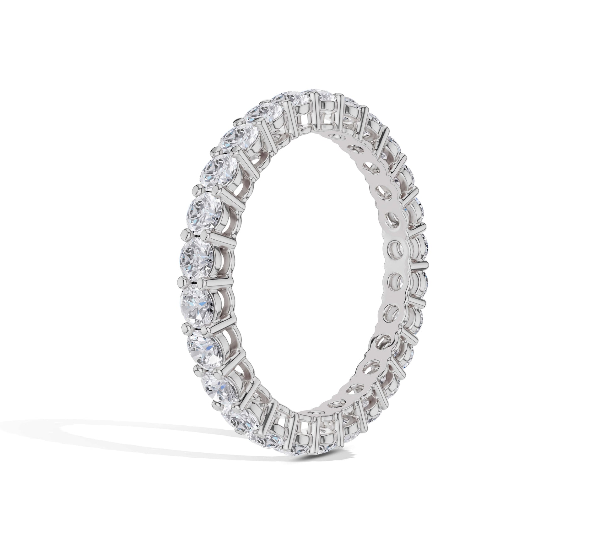 Classic circular eternity band with continuous diamonds