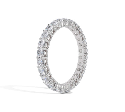 Classic circular eternity band with continuous diamonds