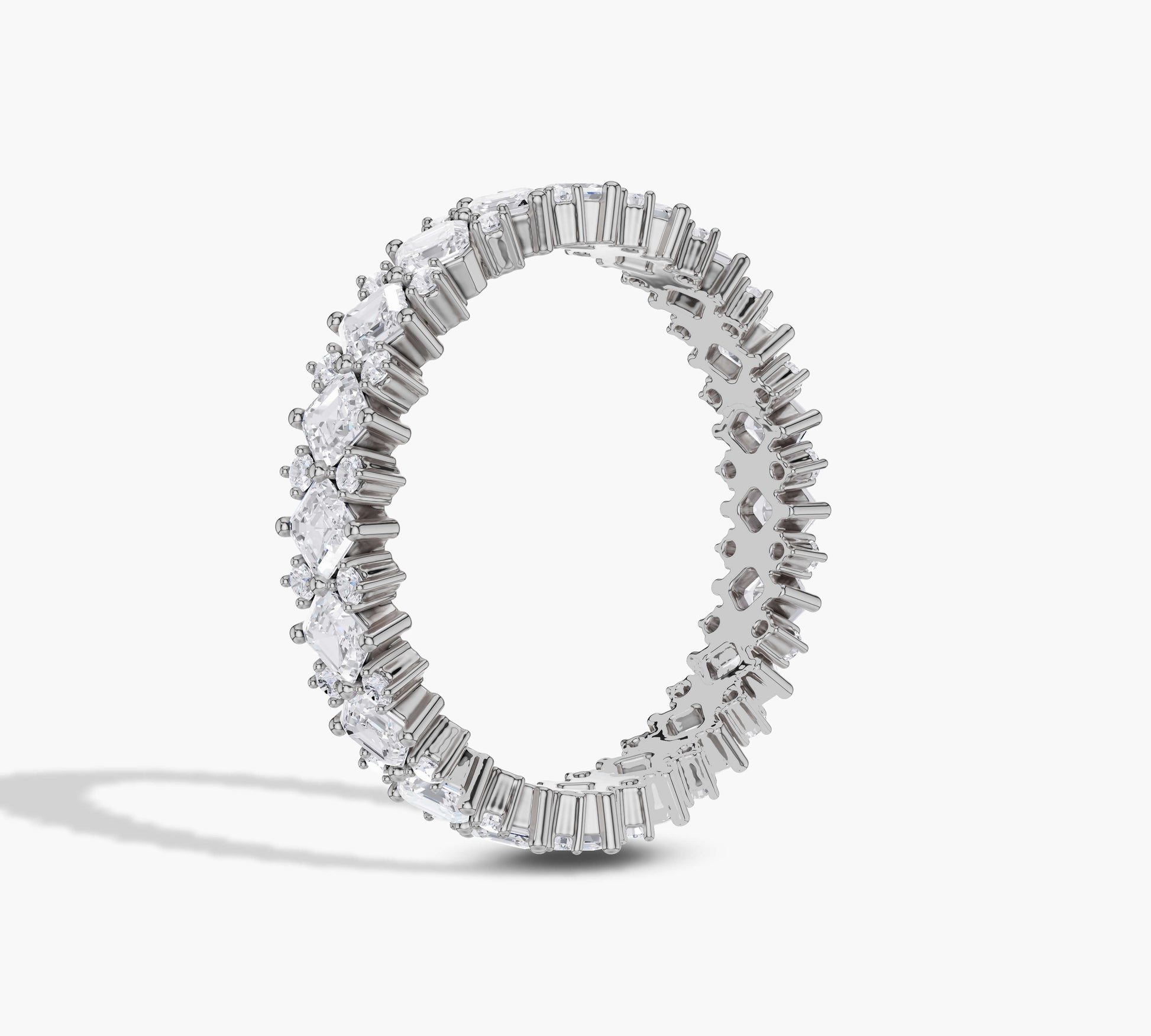 Asscher diamond eternity band