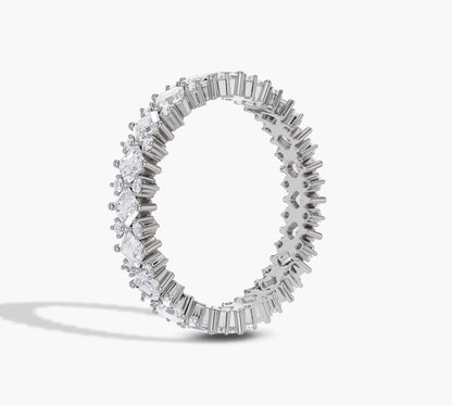 Asscher diamond eternity band