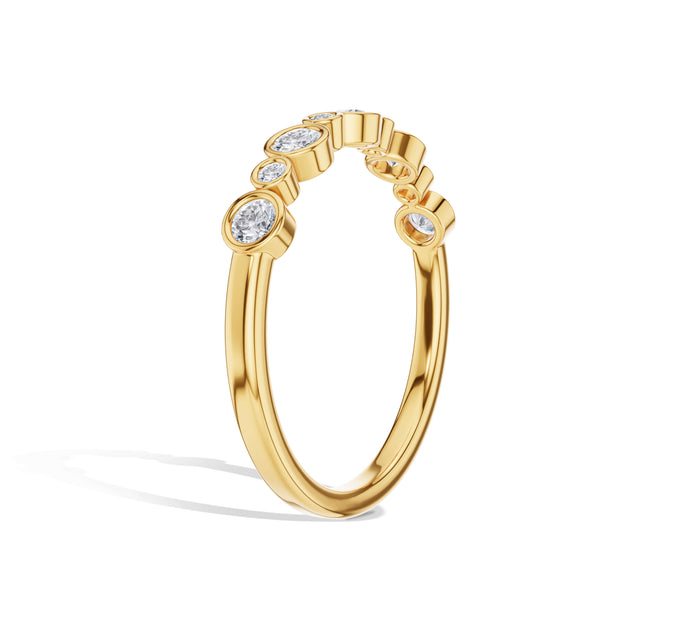 Bezel Set Round Diamond Wedding Band