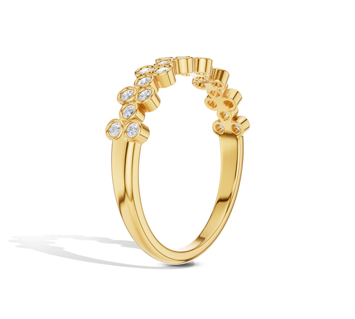 Round Diamond Bezel Wedding Band