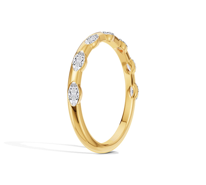 East West Marquise Diamond Flush Wedding Band