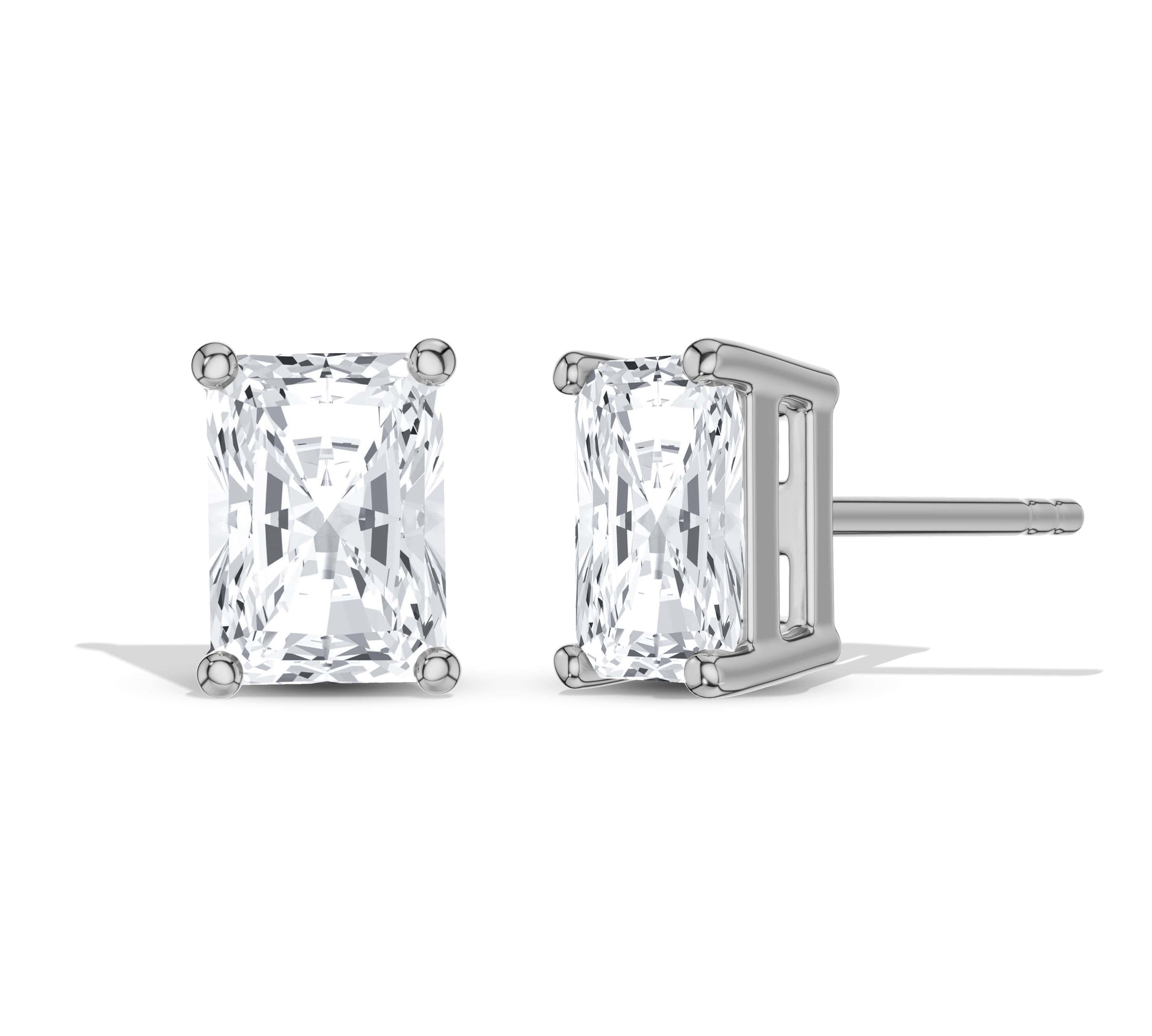 14K gold radiant shape studs