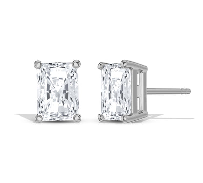 14K gold radiant shape studs