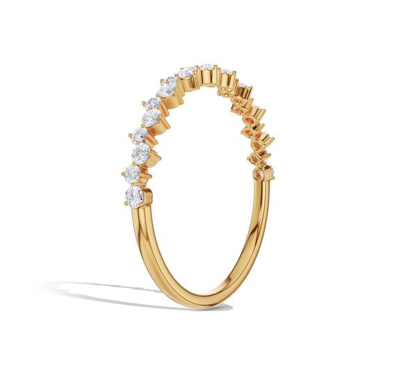 Zig Zag Round Diamond Stackable Ring