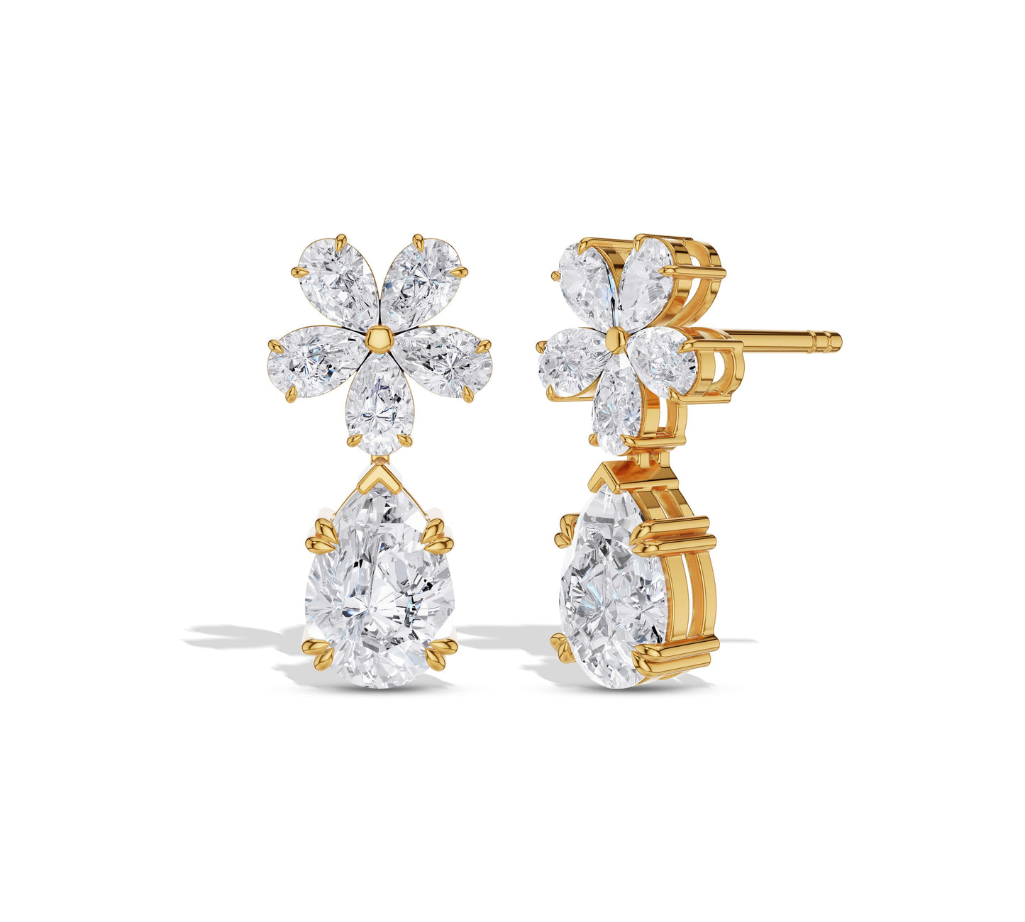 drop earrings with diamonds