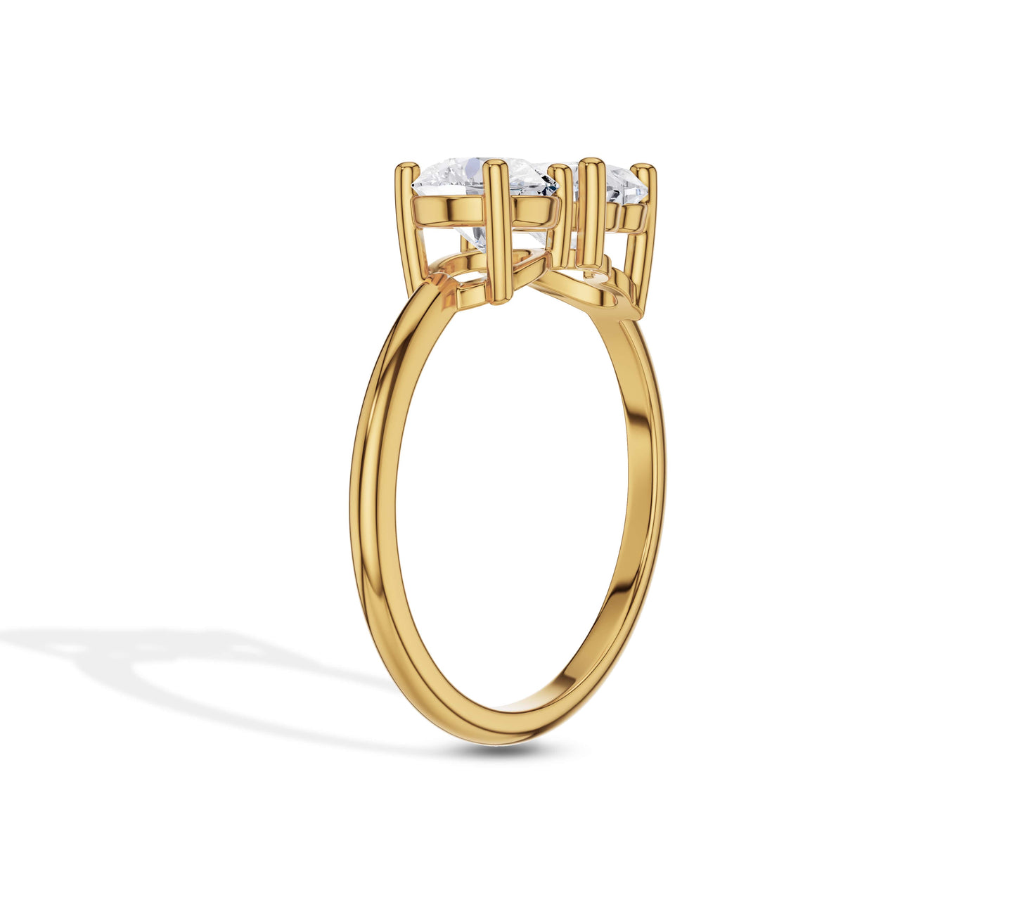 14k yellow gold moi et toi engagement ring