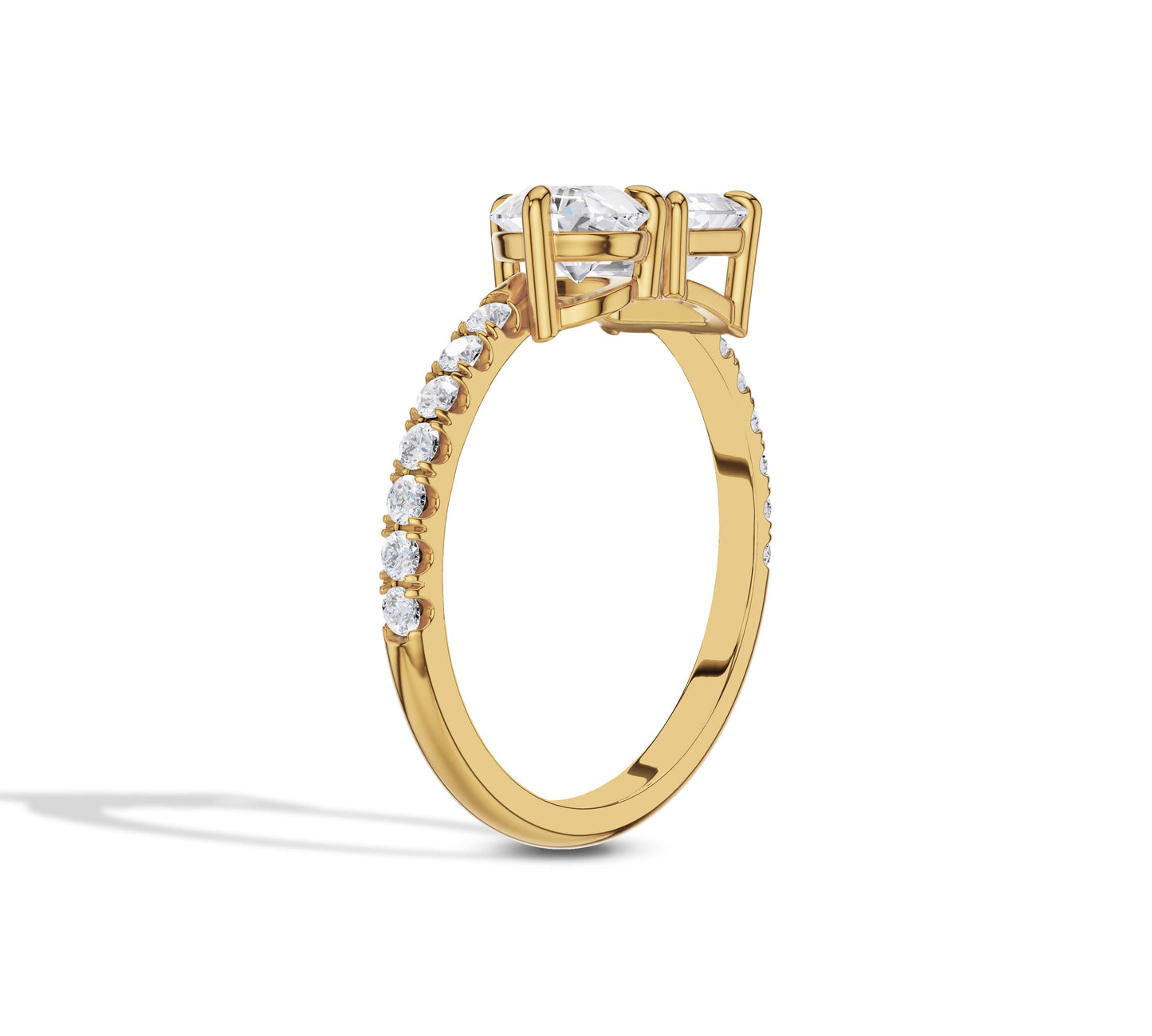 yellow gold toi et moi engagement rings