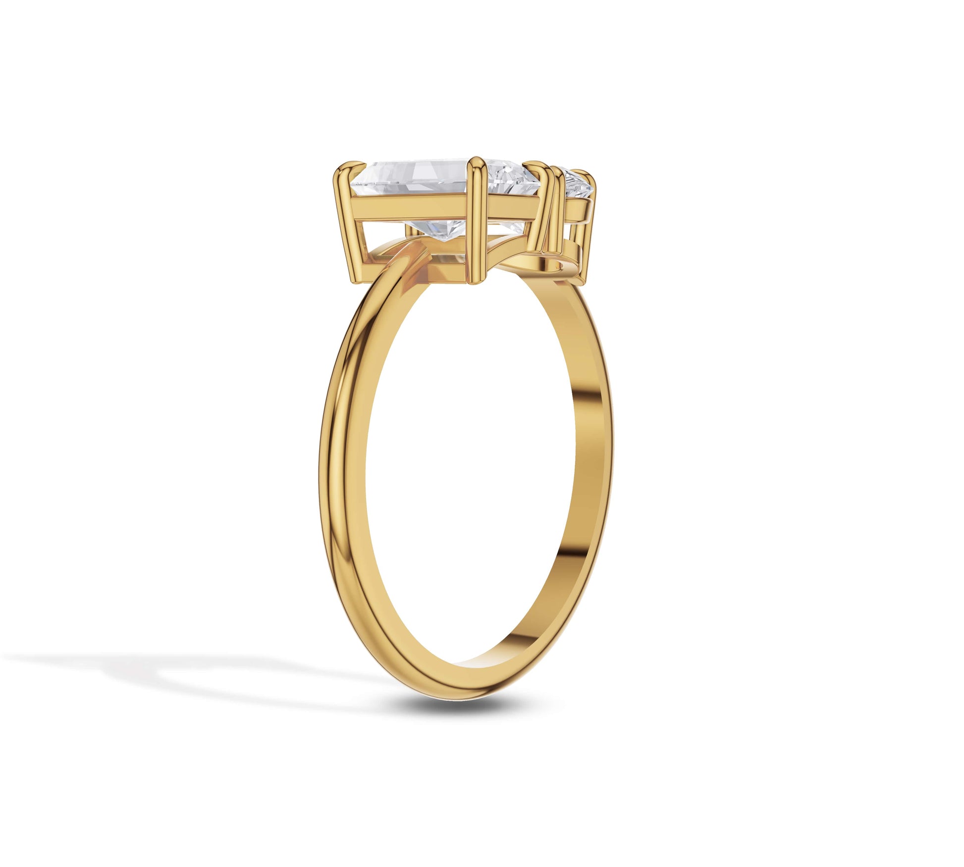 yellow gold toi et moi engagement ring​