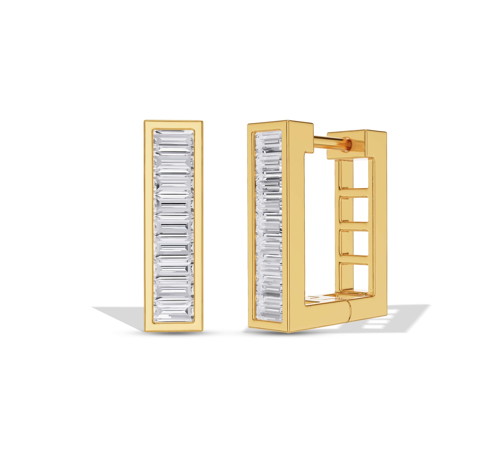 gold huggie hoop earrings