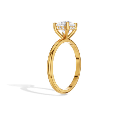 Round Cut Hidden Halo Engagement Ring