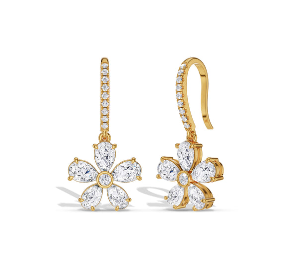 14k Pear Lab Grown Diamond Drop Earrings