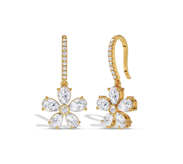 14k Pear Lab Grown Diamond Drop Earrings
