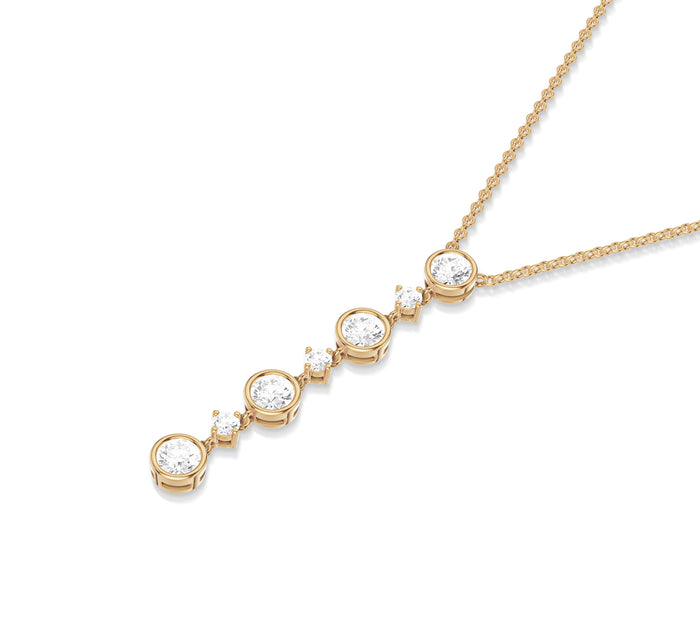 Four Journey Diamond Pendant Necklace