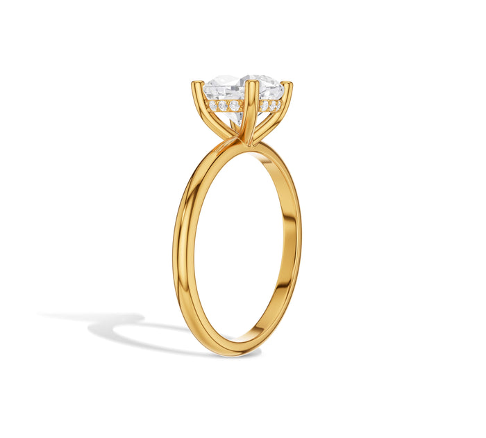 Cushion Diamond Hidden Halo Engagement Ring