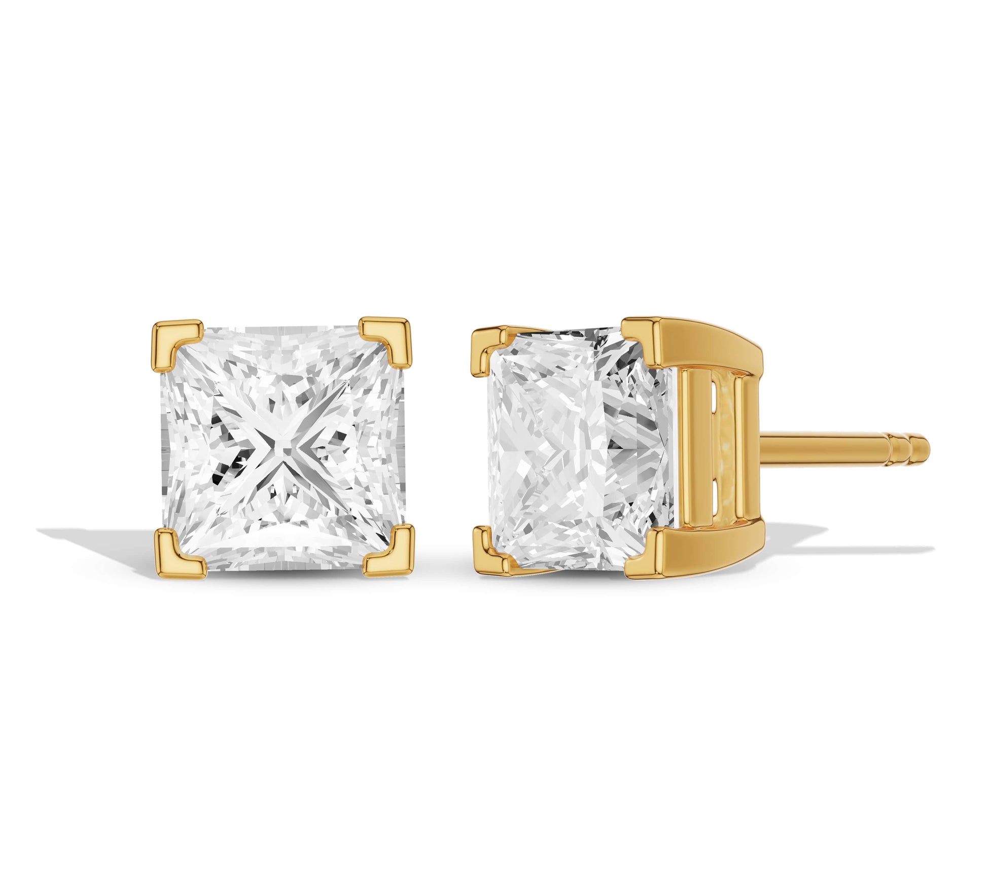 Unique prong setting diamond earrings