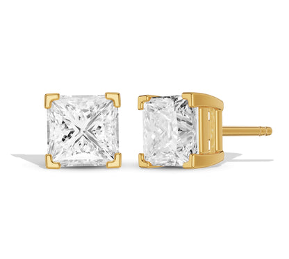 Unique prong setting diamond earrings
