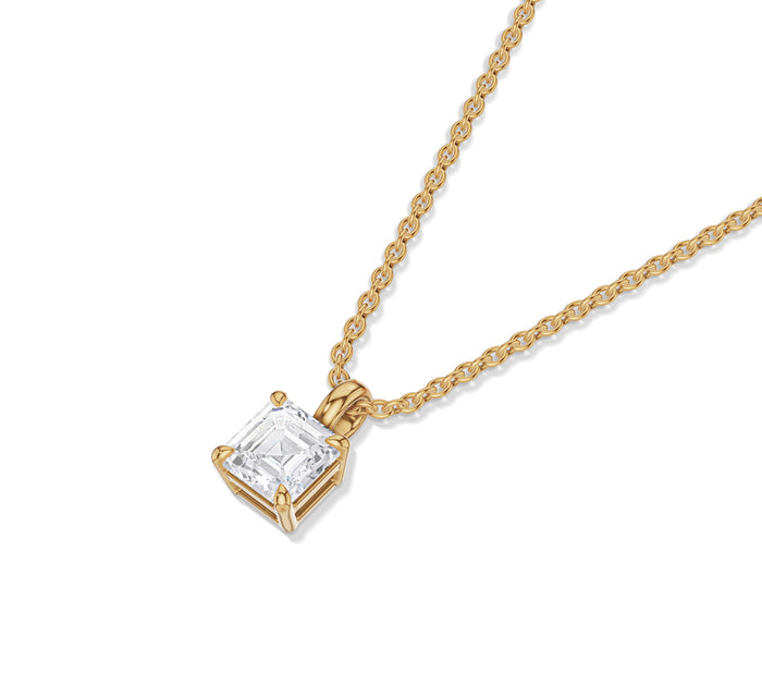 Asscher Cut Diamond Necklace for Women