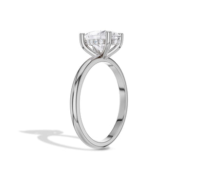 oval engagement ring in secret halo