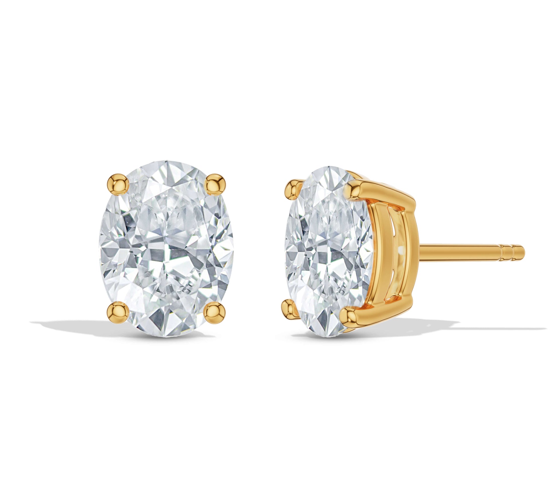 Classic yellow gold diamond earrings