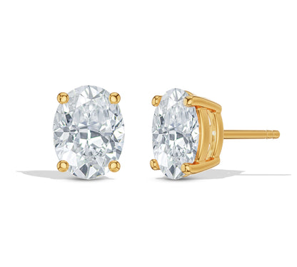 Classic yellow gold diamond earrings