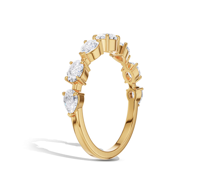 Five-Stone Oval and Pear Diamond Ring