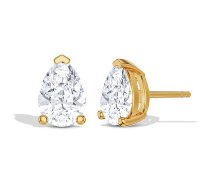 Elegant pear cut diamond earrings