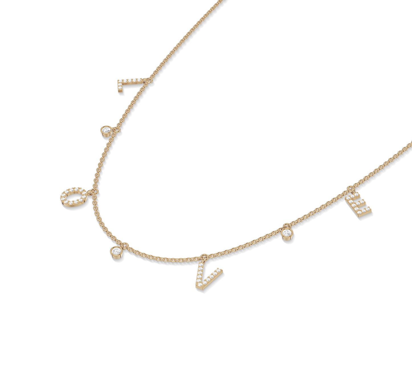 Romantic necklace with LOVE letter pendants