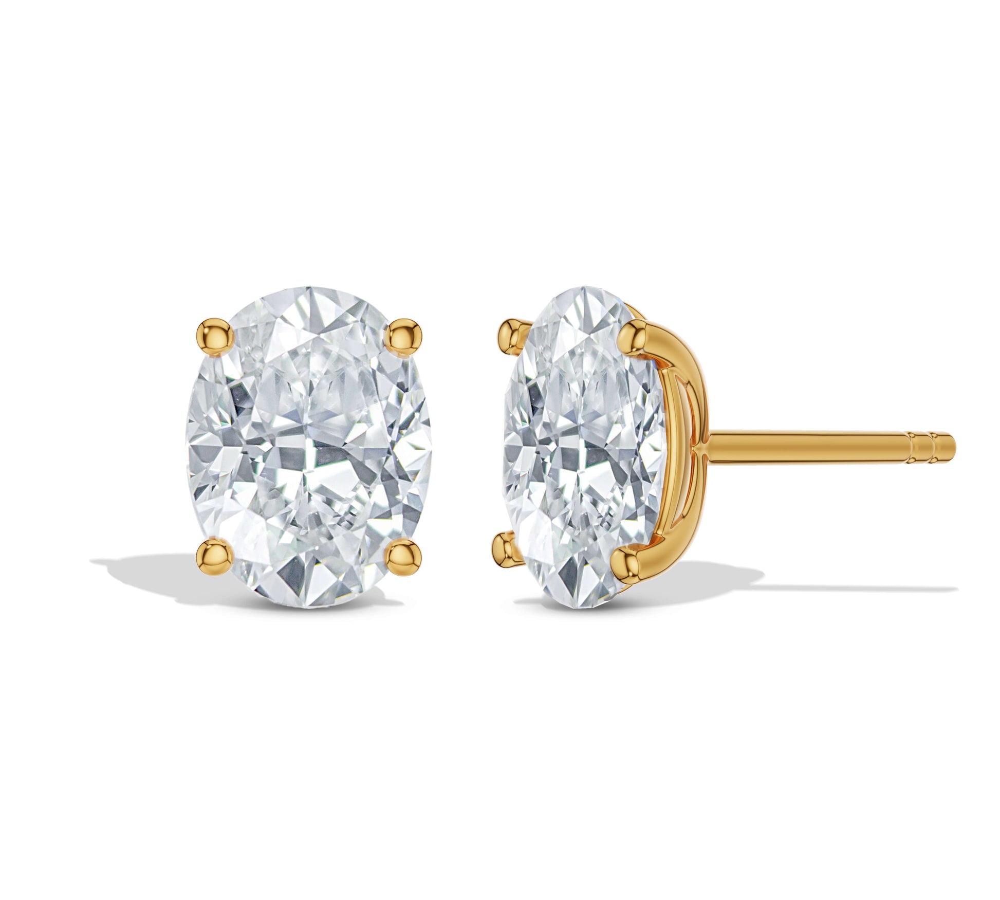 Solitaire earrings with lab-grown diamonds
