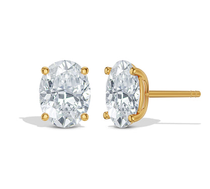 Solitaire earrings with lab-grown diamonds