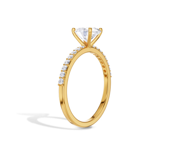 Oval Shaped Engagement Ring with Side Stone