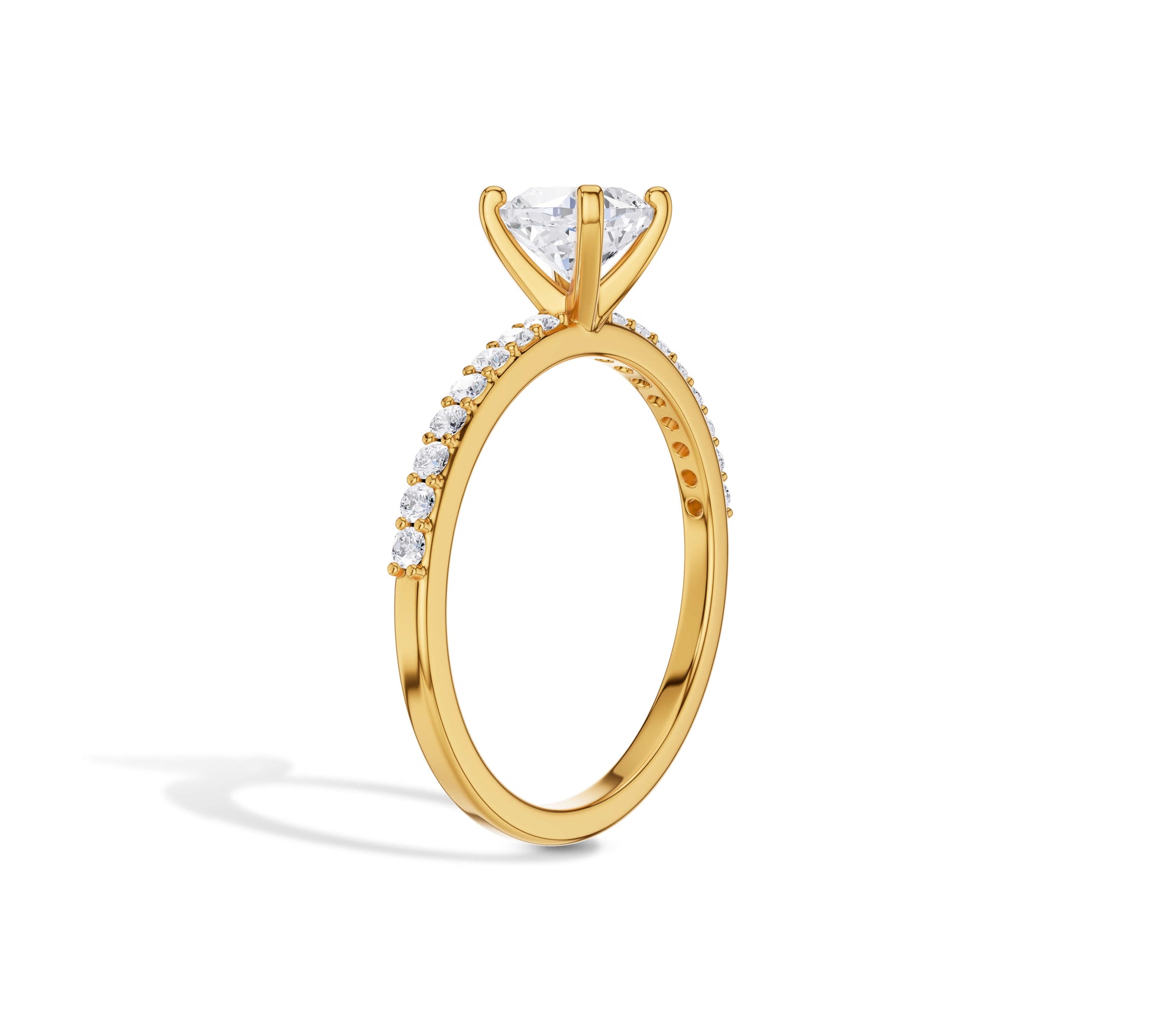 cushion diamond pave engagement rings