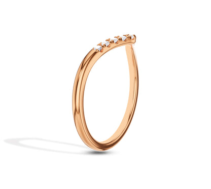 14k rose gold diamond stacking rings