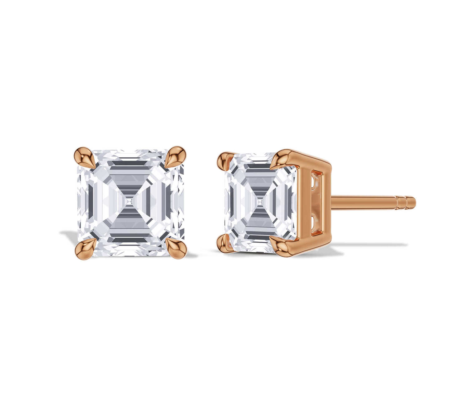 rose gold diamond earrings