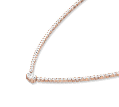 rose gold diamond tennis necklace