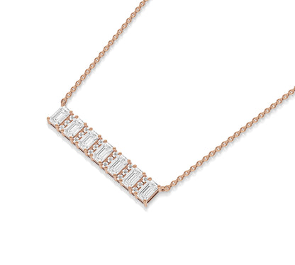 Minimalist gold chain with diamond bar charm