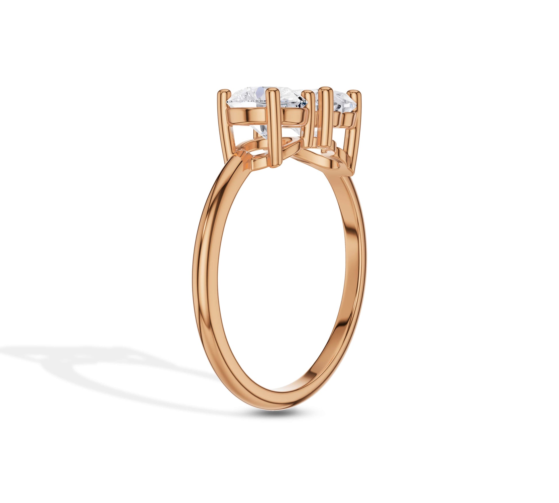 14k rose gold moi et toi engagement ring
