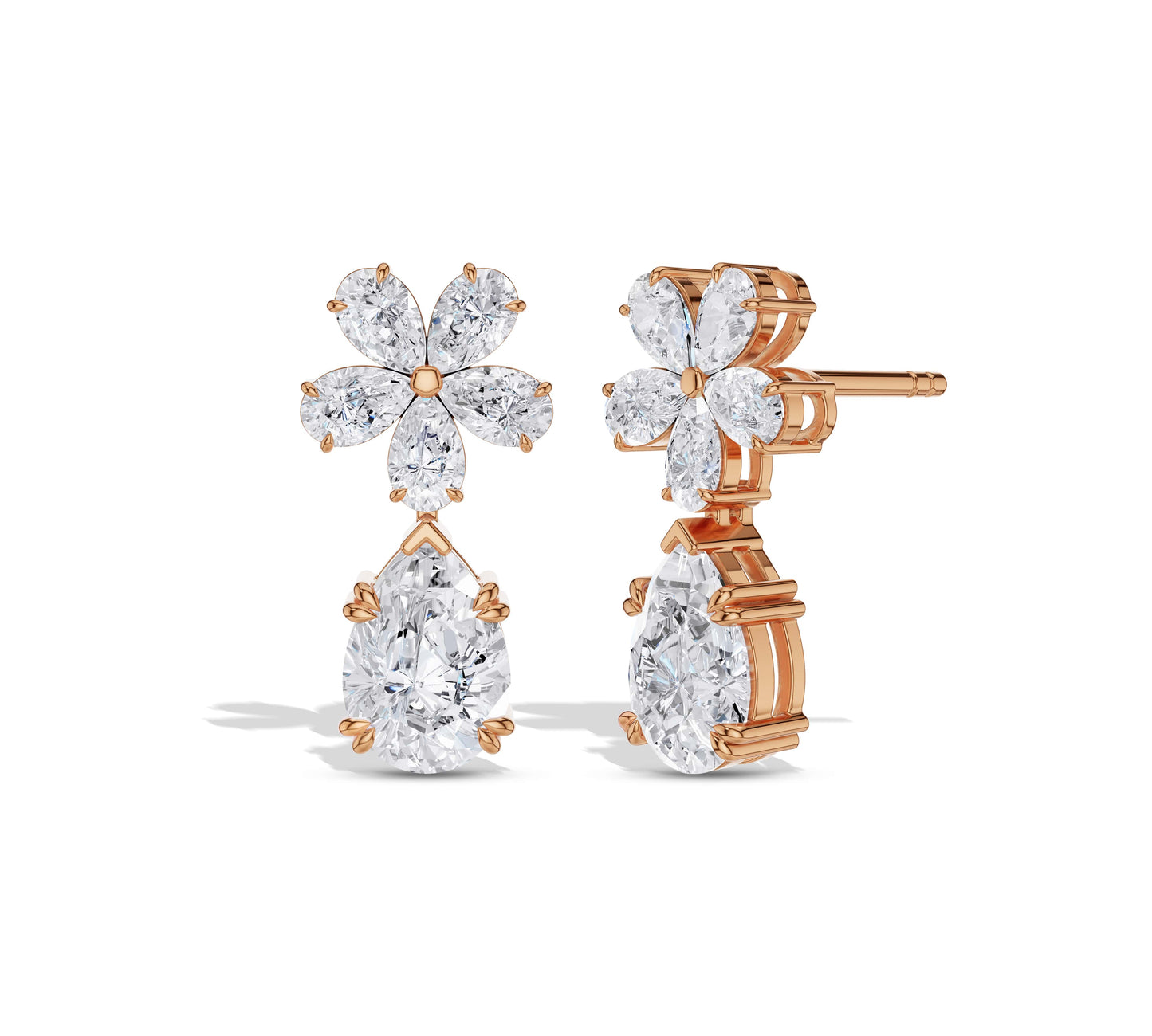 rose gold diamond earrings