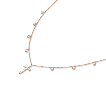 Religious diamond pendant on dainty chain