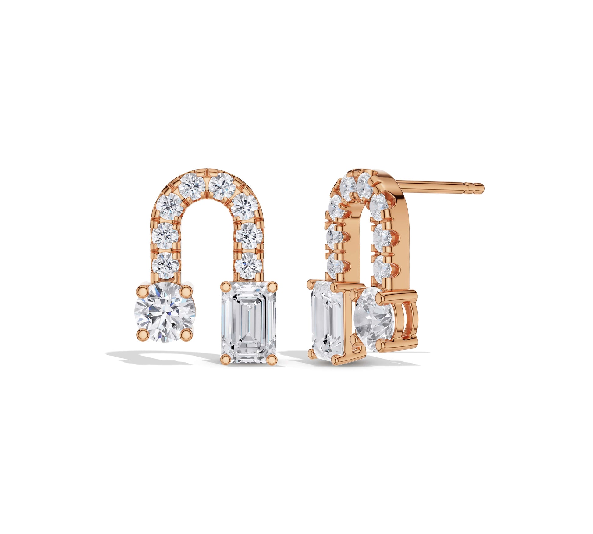 gold diamond earrings​